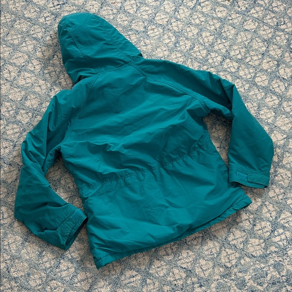 L.L. Bean vintage teal flannel lined multi pocket coat jacket medium - Picture 5 of 9